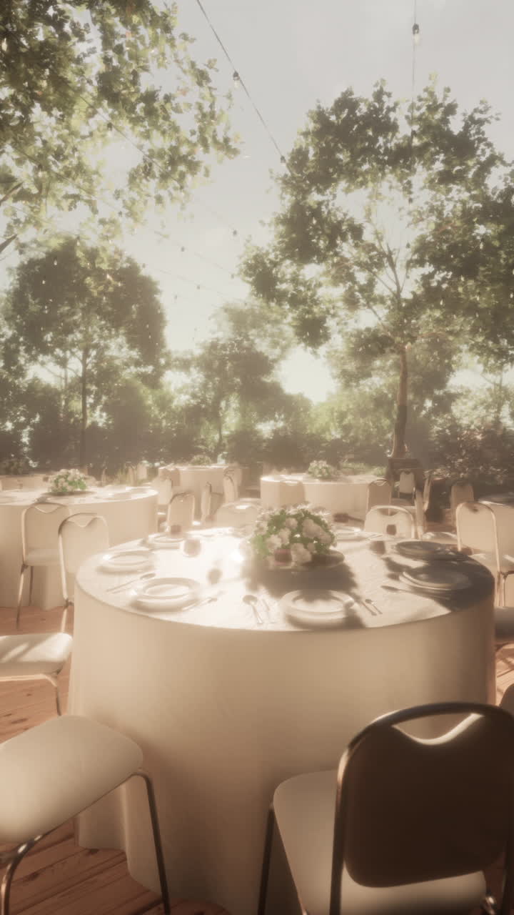 아름다운 야외 결혼식 리셉션 장소