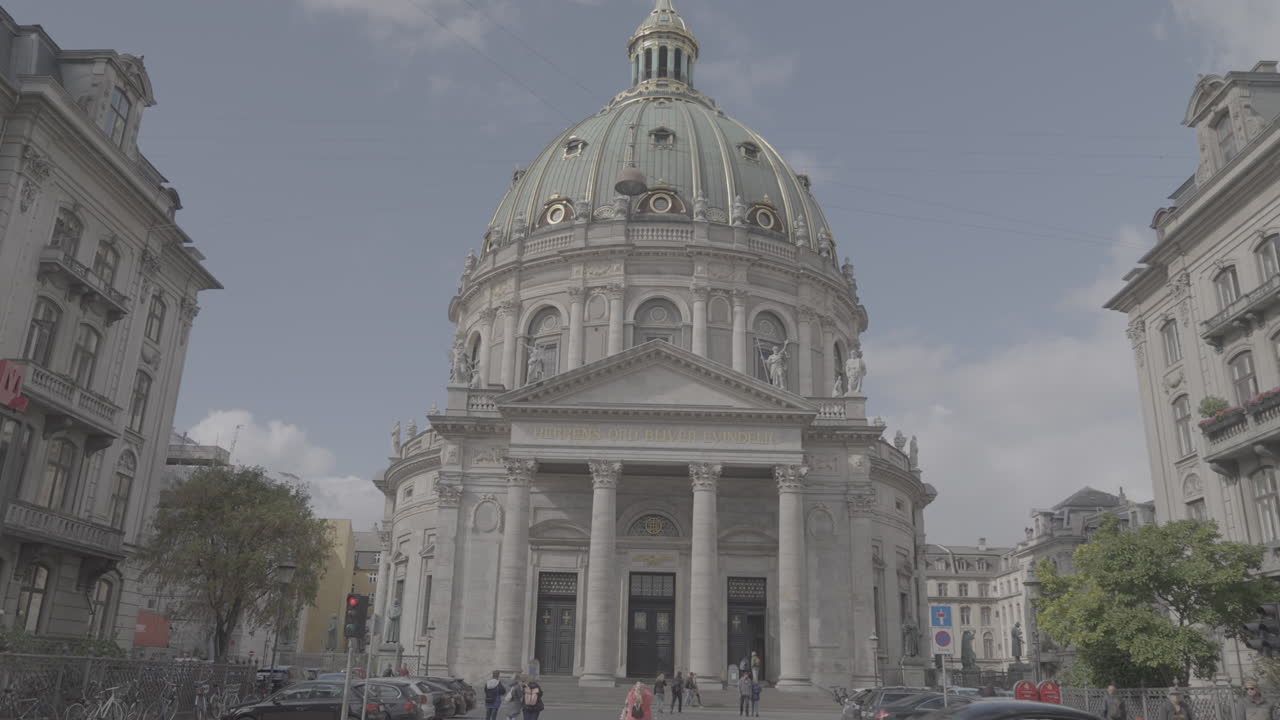 Frederik's Church in Copenhagen Denmark on a cloudy day LOG