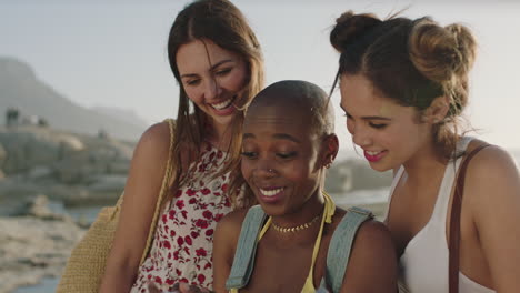 friends-taking-selfie-by-beach-making-faces-silly-funny