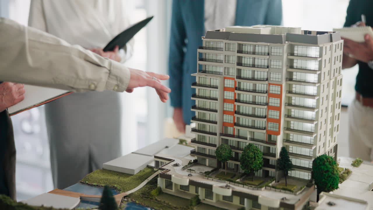 Architectural model of a condominium building