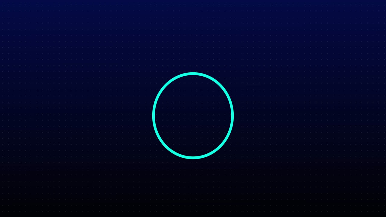 animación digital de formas redondas y puntos que se forman contra un fondo azul