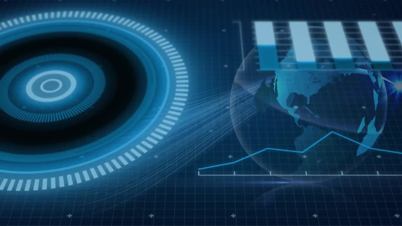 animación del procesamiento de datos en todo el mundo