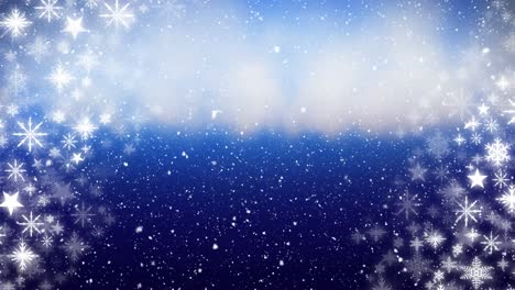 Snow-falling-on-blue-background