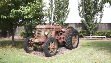 rusty and old tractor display on a farm in barossa valley, adelaide, australia