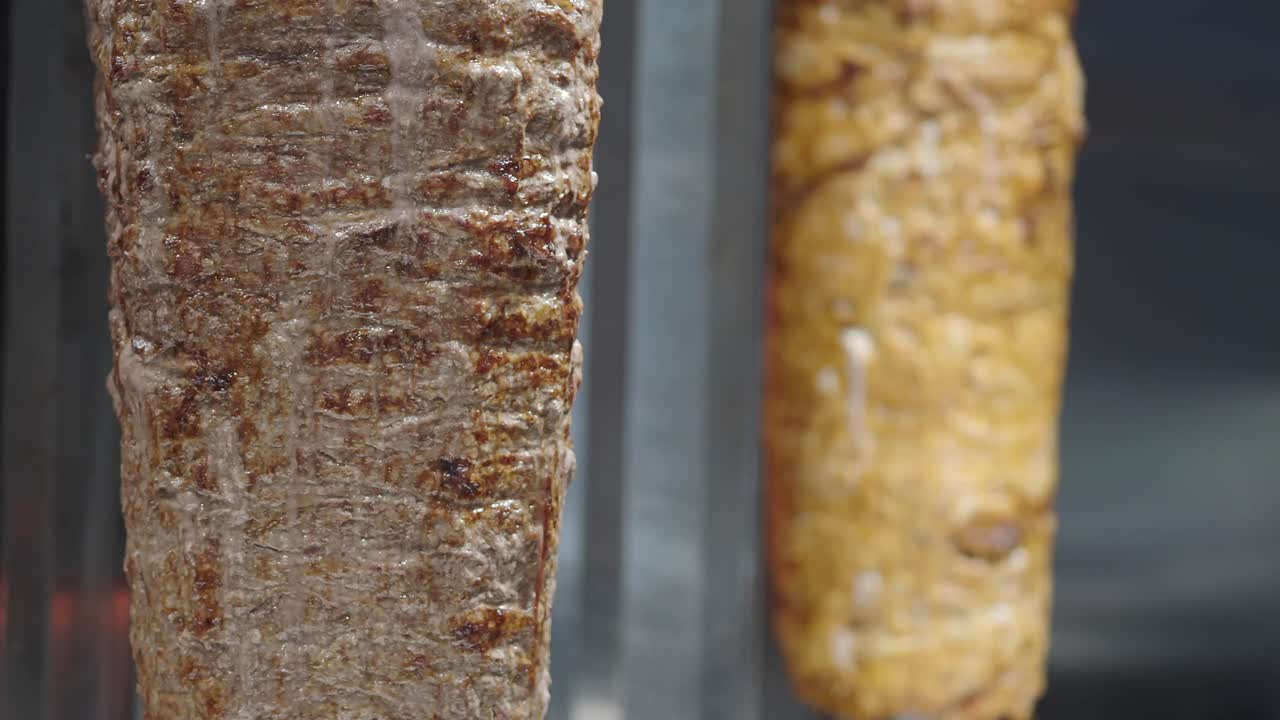 Primo piano di carne di doner kebab