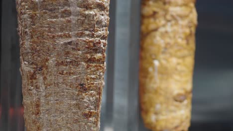 close-up of doner kebab meat
