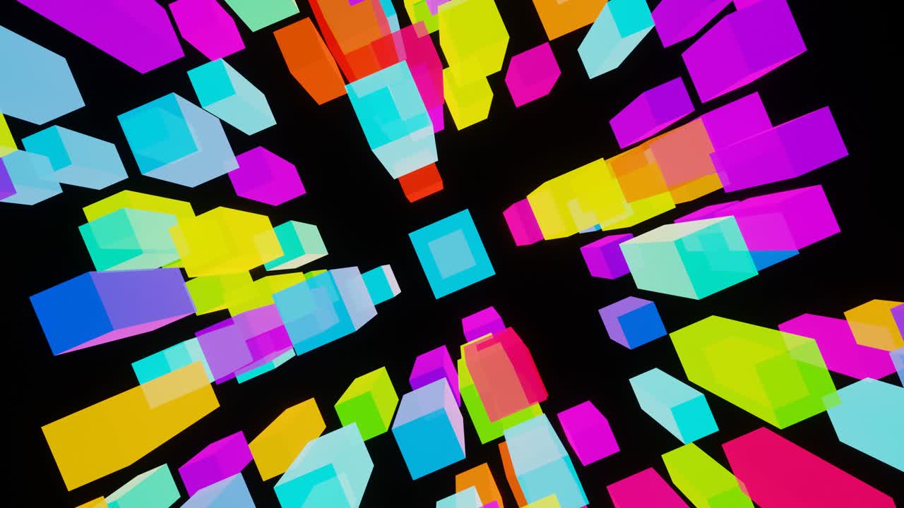 vj bucle pulsante de cubos brillantes multicolores 1012. esto es muy bueno.