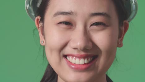 happy asian woman engineer