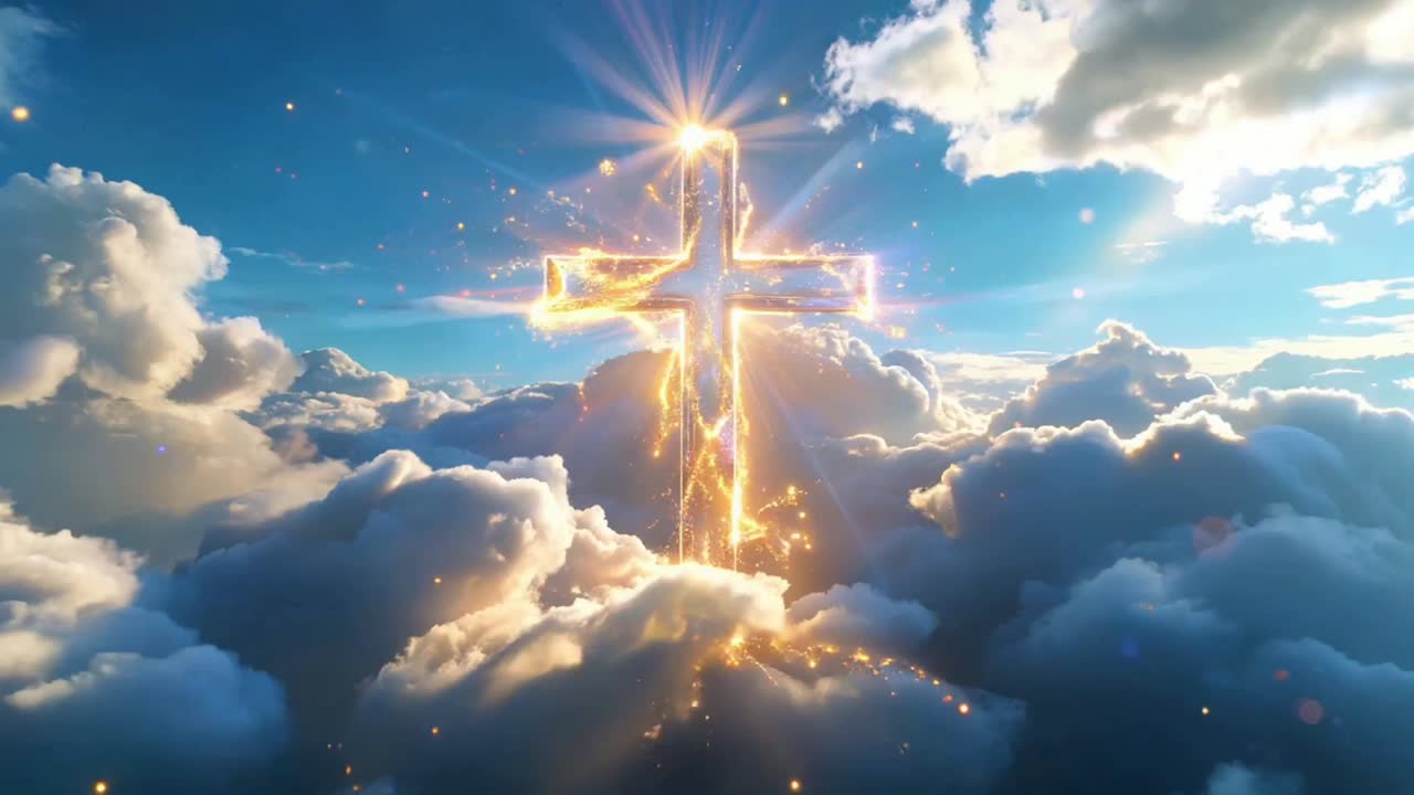 Sfondo di culto con croce cristiana.