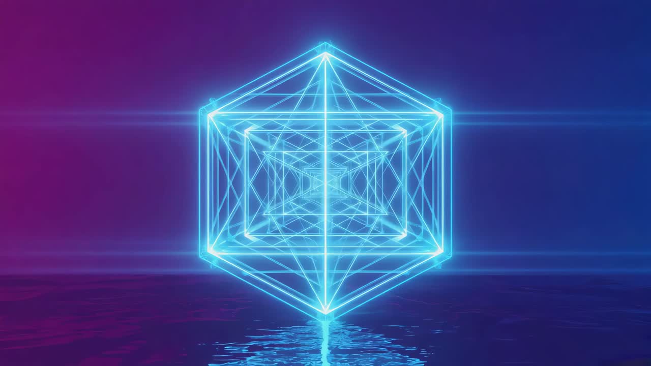Abstract Neon Cube