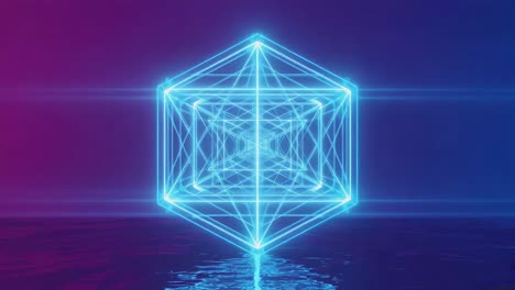 abstract neon cube