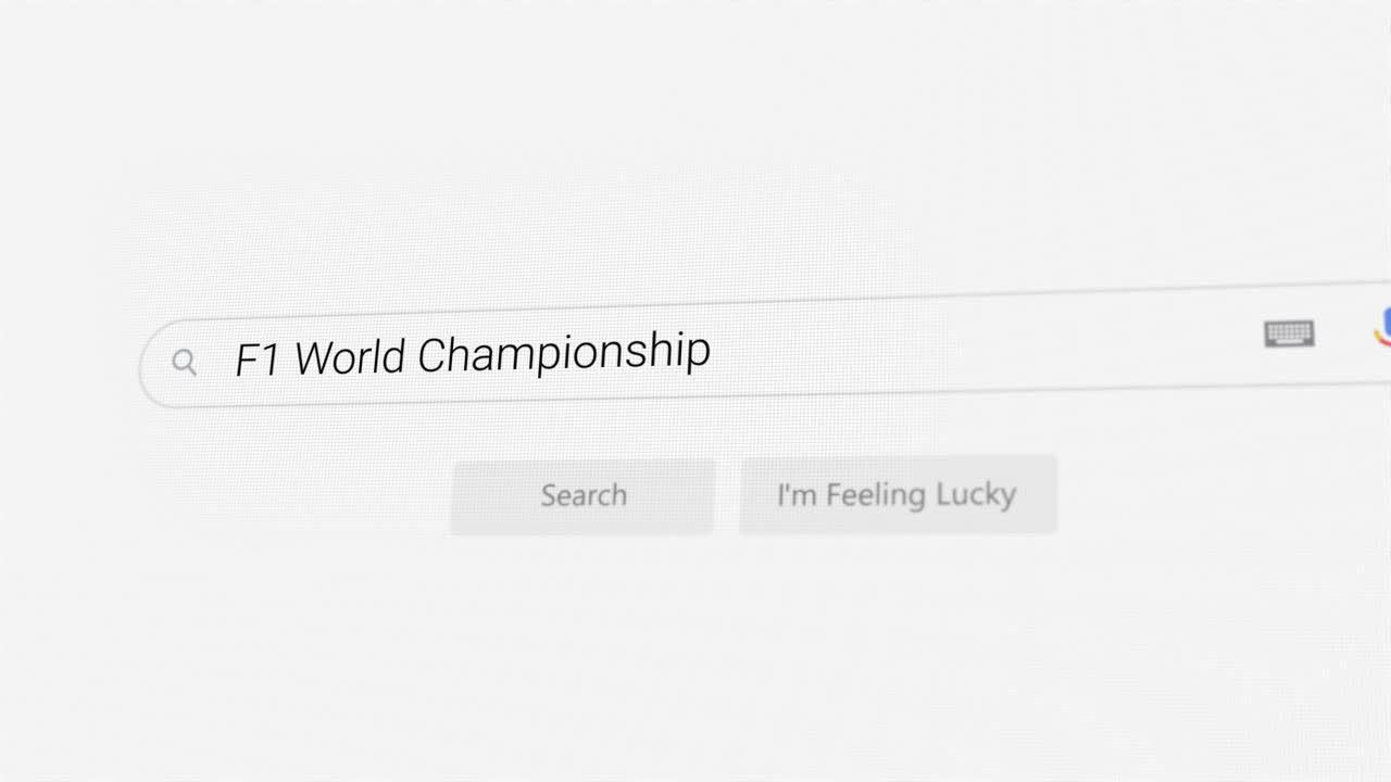 Søger efter F1 verdensmesterskab på internetbrowseren