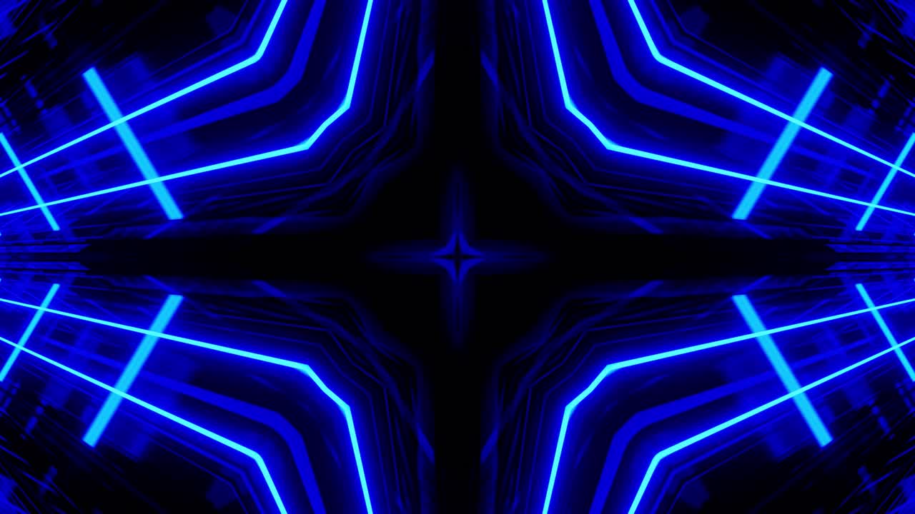 el caleidoscopio de neón azul de bucle vj 006