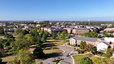 university of alabama campus aerial push in over campus