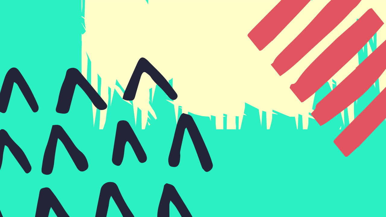 녹색 배경에 대한 추상적인 모양의 디지털 애니메이션