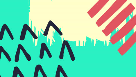 animación digital de formas abstractas contra un fondo verde