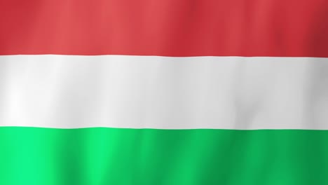 realistic hungary flag waving in the wind. 4k animation.