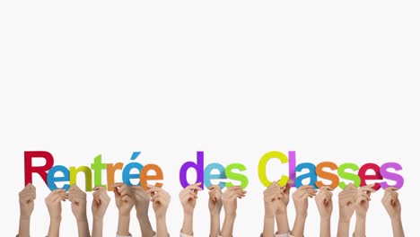 Manos-Sosteniendo-Rentrée-Des-Clases