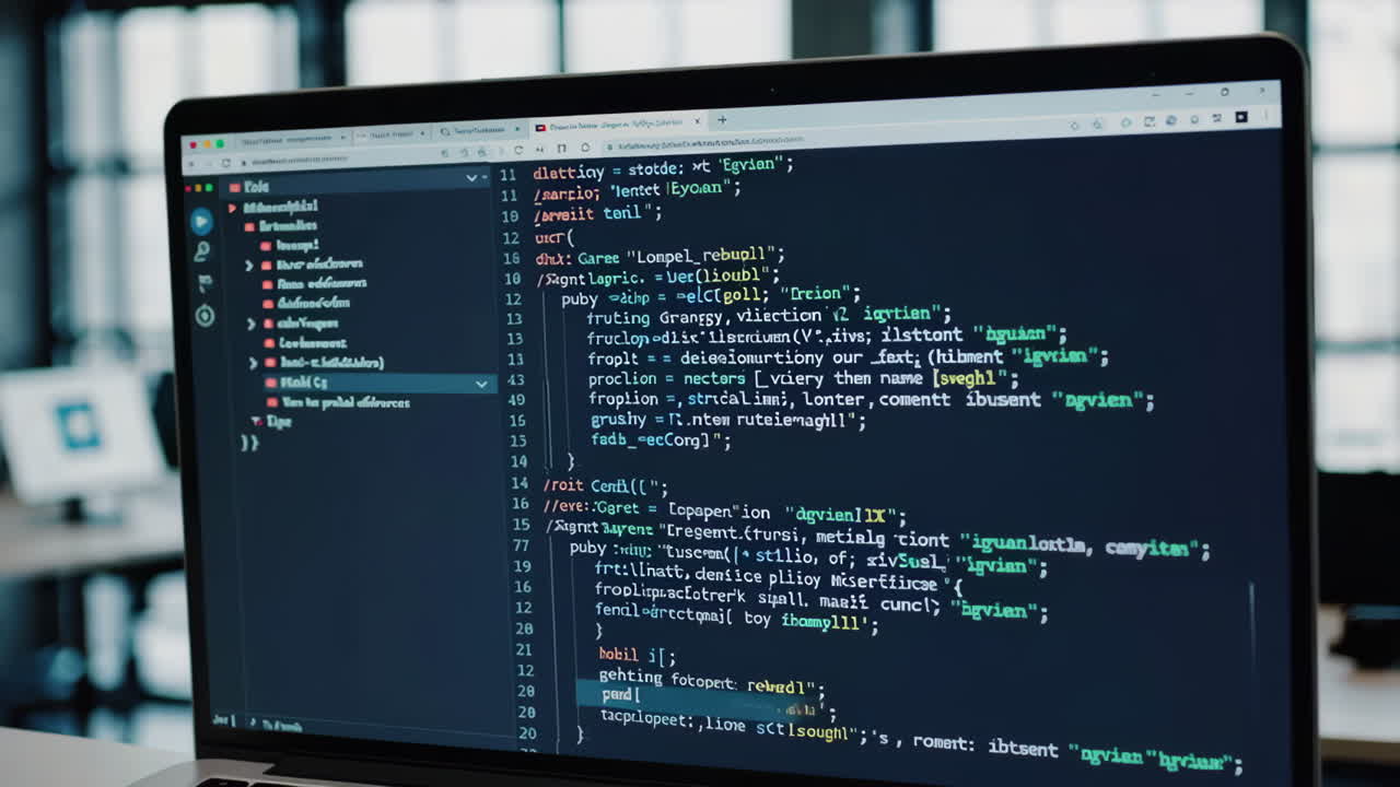 pantalla del portátil que muestra el código