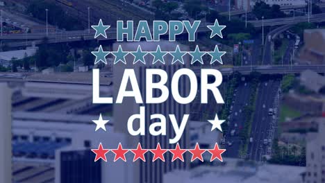 Animation-Des-Textes-„Happy-Labor-Day“-über-Dem-Stadtbild