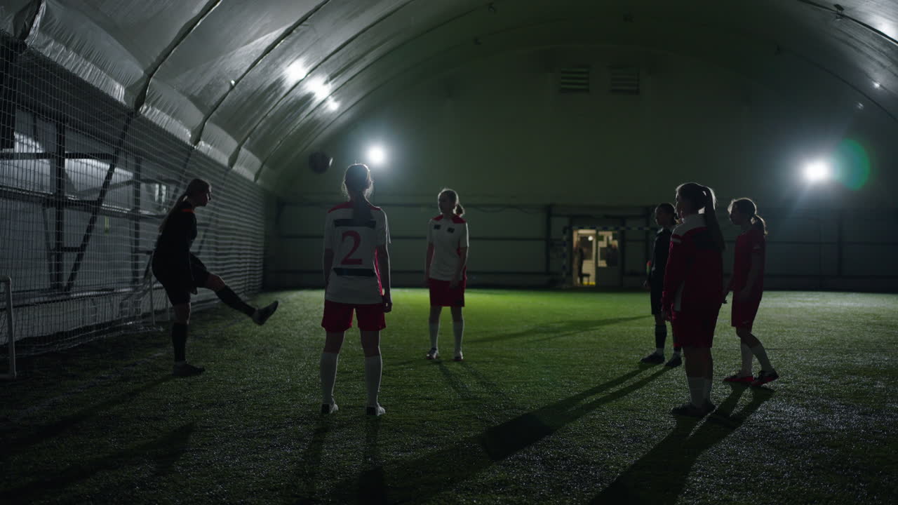 여자 축구팀 훈련