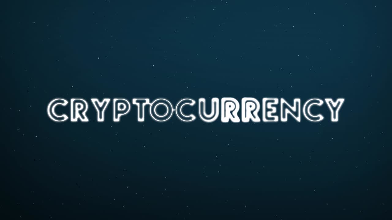 Abstract moving connection structure background with text CRYPTOCURRENCY