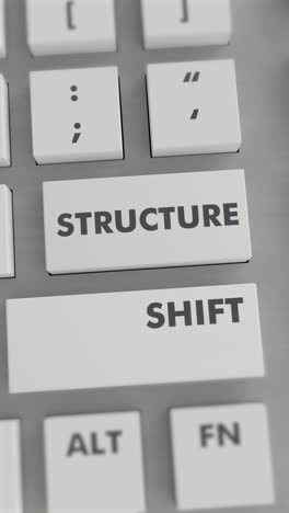 la estructura del botón que se presiona en el teclado vídeo vertical