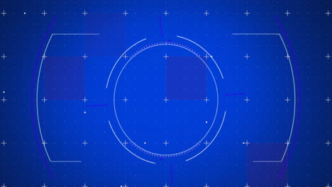 animation of scope scanning and white markers on blue background