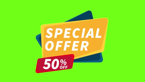 banner de oferta especial con un descuento del 50 por ciento