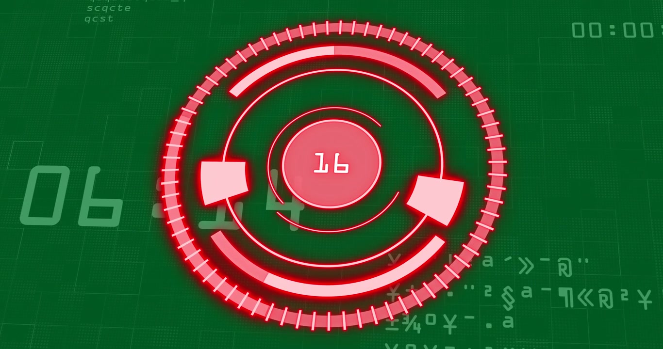 Animation of scope scanning and data processing on transparent background