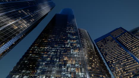 city skyscrapers at night