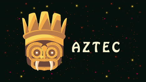 culture aztec idol head with lettering animation