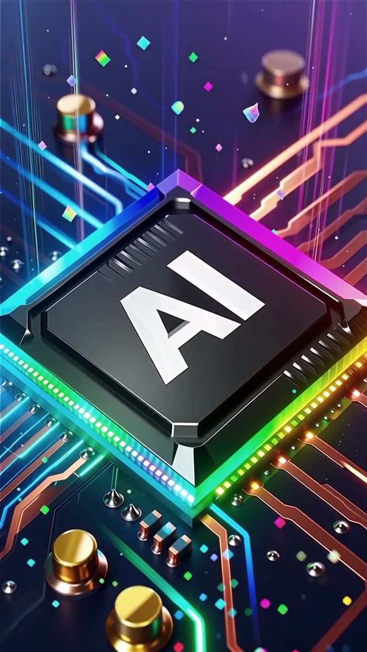 Futuristic AI Chip Motherboard Technology Background