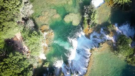 beautiful waterfall, top sky view