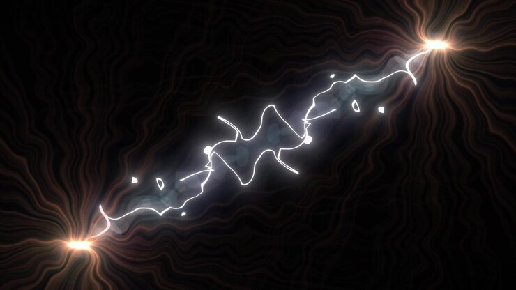 Effetto fulmine elettrico animato su sfondo nero