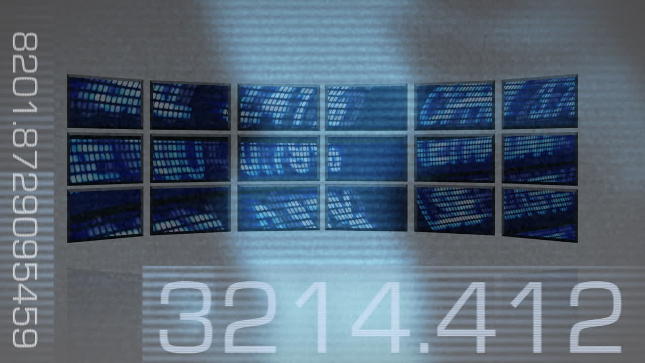 pantallas de computadora que proyectan datos del mercado de valores.