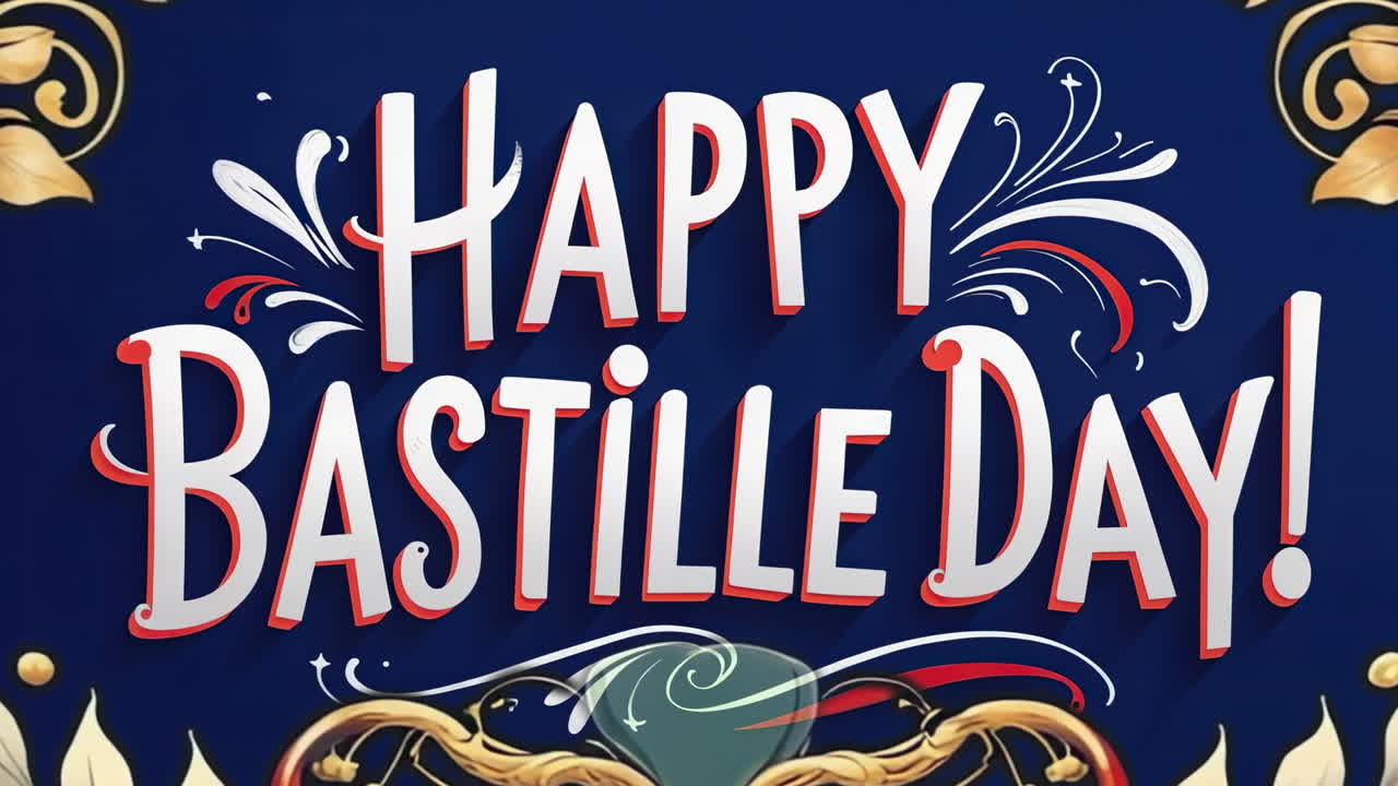 Happy Bastille Day Celebration Banner