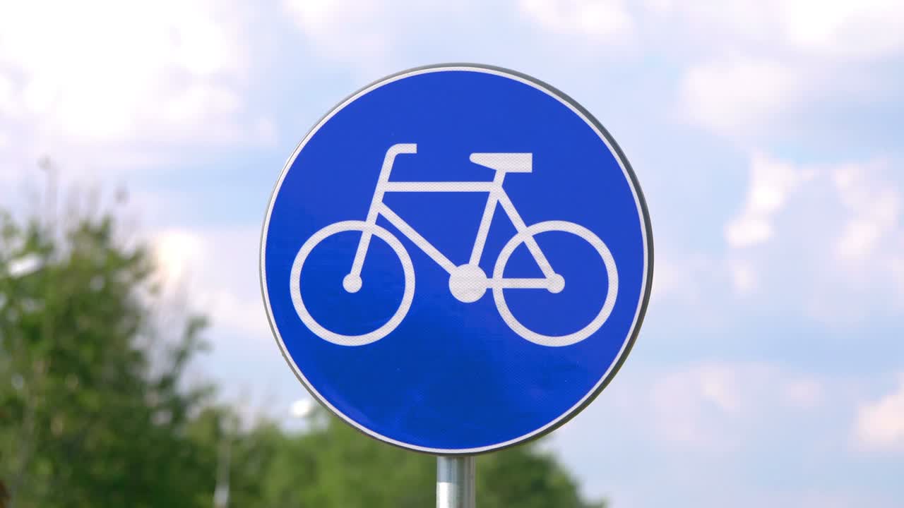 자전거 도로 표지판 4k 느린 동작 60fps