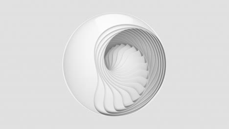 white curves with abstract geometry, 3d rendering.