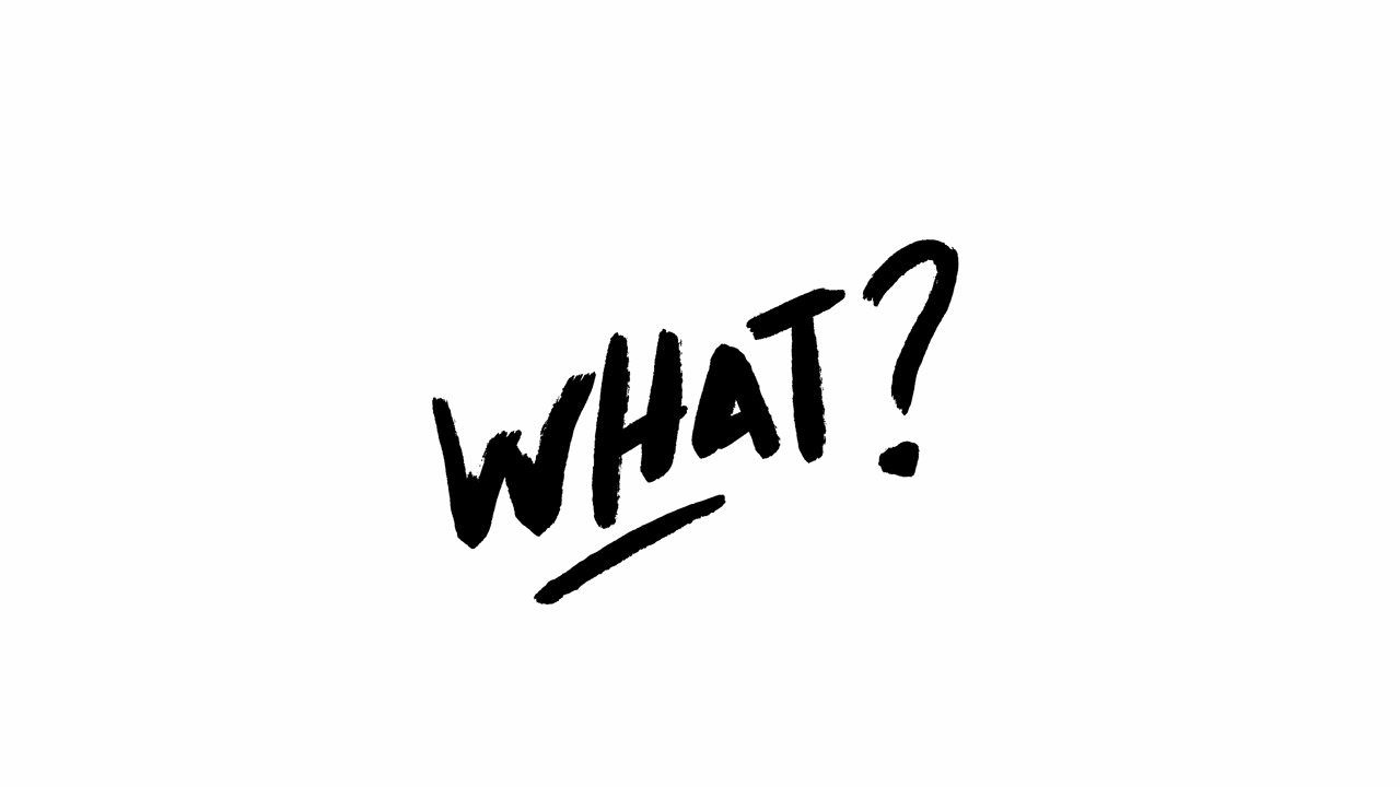Animated Shaking 'WHAT?' Text on White Background
