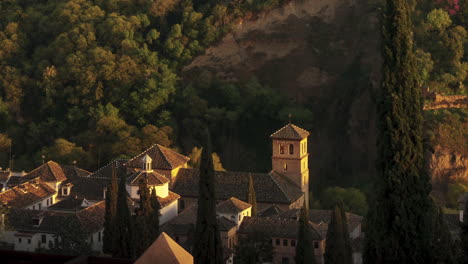 sunset with the alhambra of granada as main subject