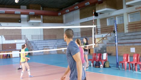 volleyball players playing volleyball in the court 4k