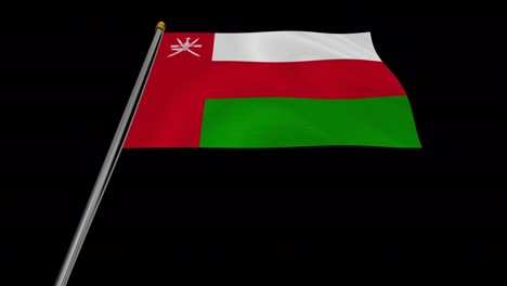 loop video of oman flag  fluttering in the wind, slow motion video of 4k , with alpha channel