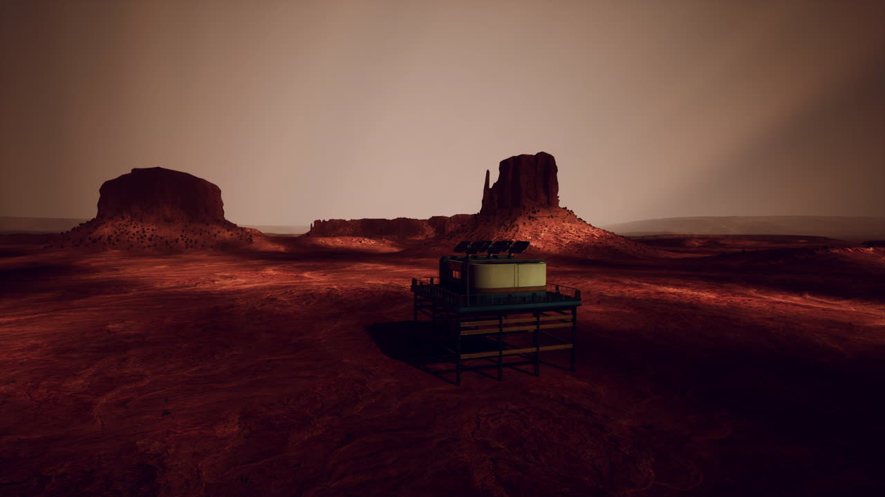 puesto de investigación marciano en el paisaje de monument valley