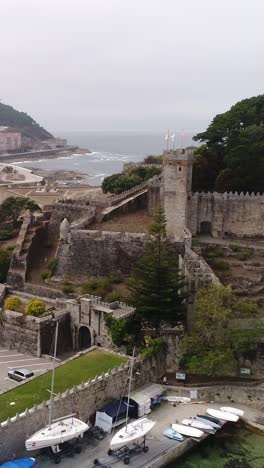 city of baiona, spain vertical video