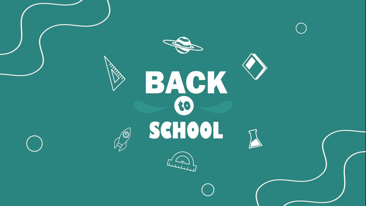 back to school lettering with planet