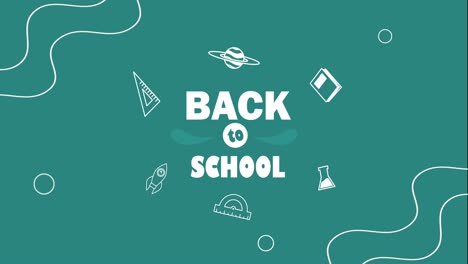 back to school lettering with planet
