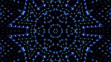 onda de luz puntos abstractos conjunto de color azul caleidoscopio fondo negro