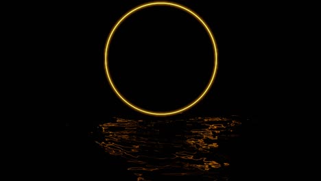 renderizado en 3d de un anillo de oro brillante que se refleja en el agua