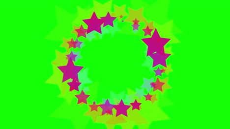 green background with moving stars